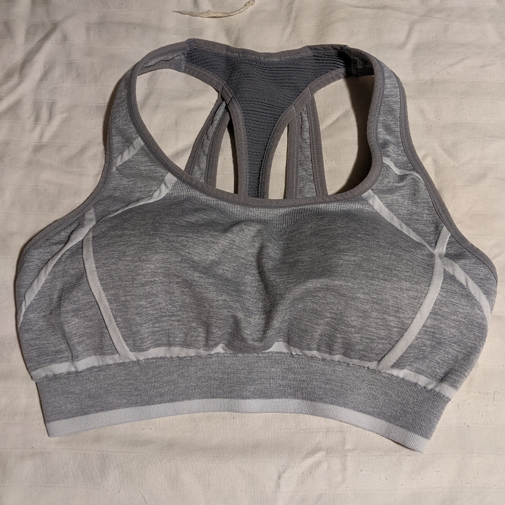 Gray & white C9 sports bra